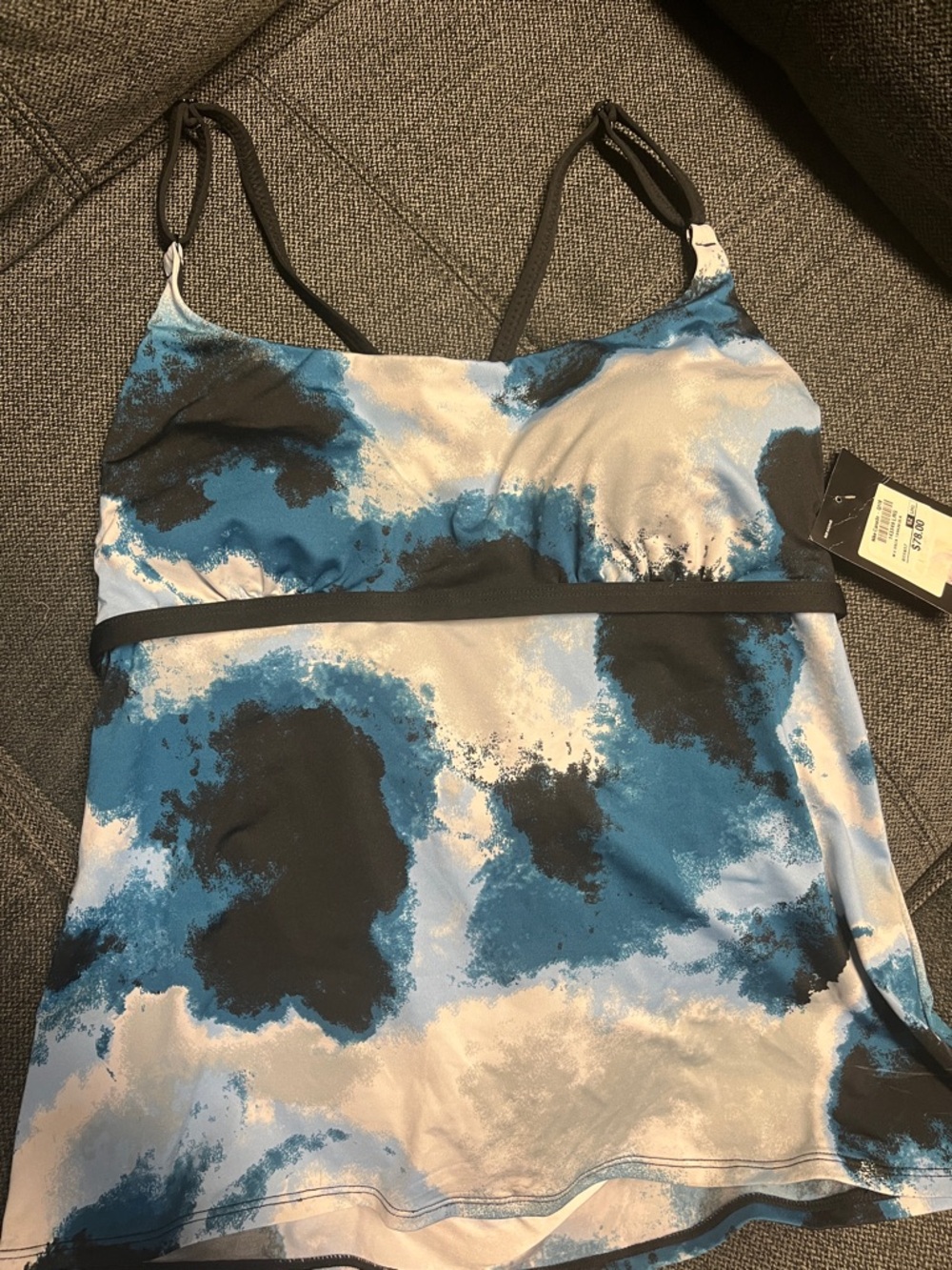 Nike Women’s Tankini Swimsuit Top - Black Blue and White - BNWT